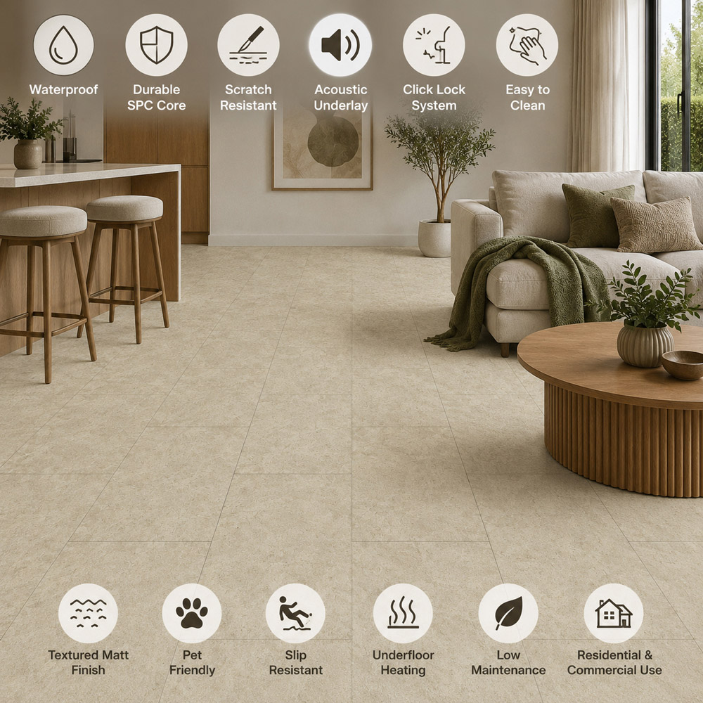 Britwall Sandstone Wood-Embossed SPC Vinyl Flooring 620 x 310mm 10 Pack Image 6