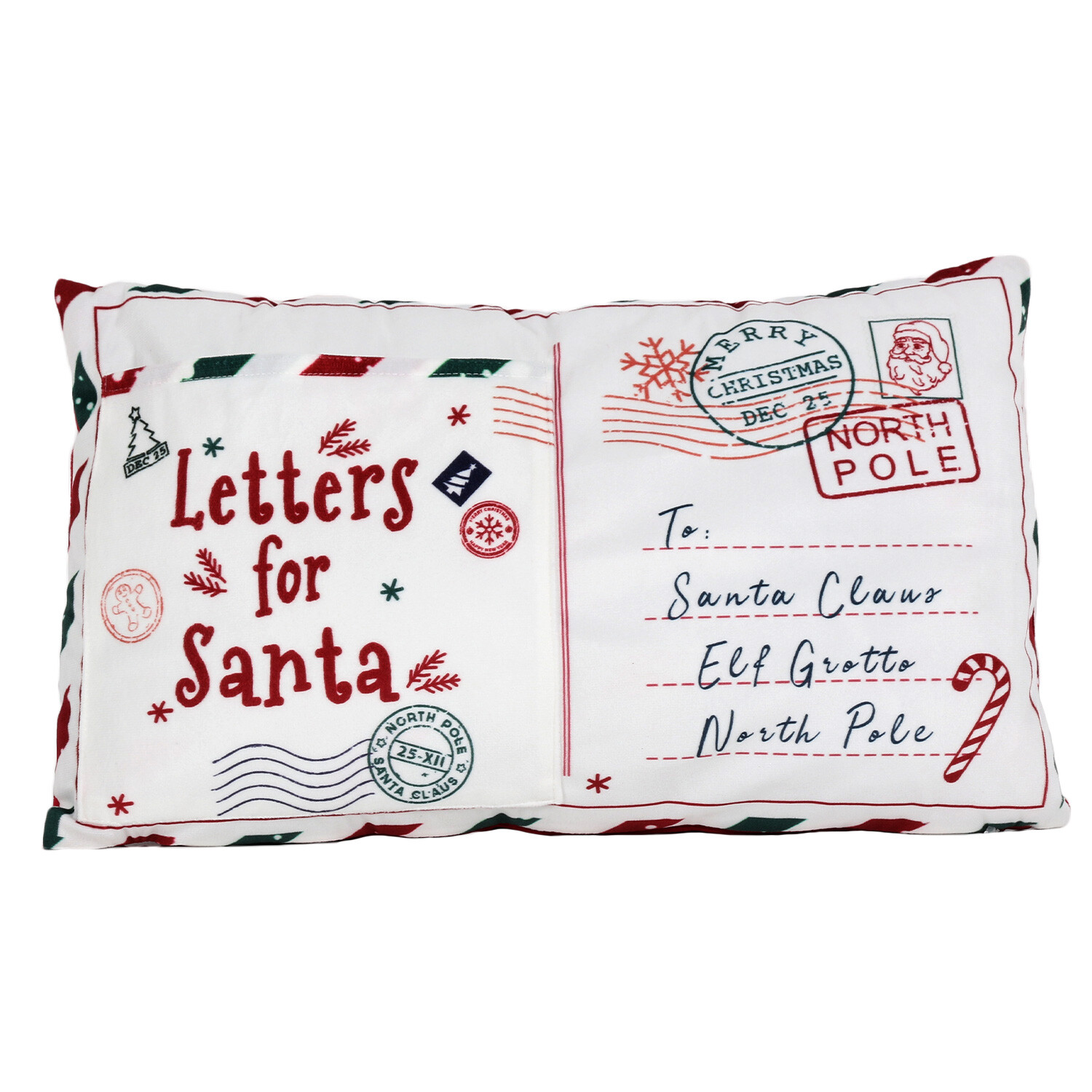 Letters to Santa Pocket Cushion - White Image 1