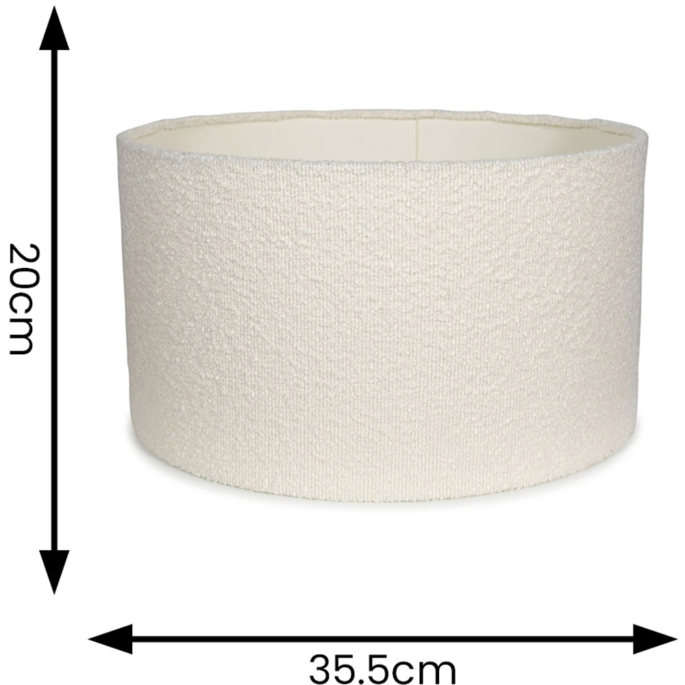 ValueLights Reni Cream Boucle Ceiling Drum Lamp Shade Medium Image 6