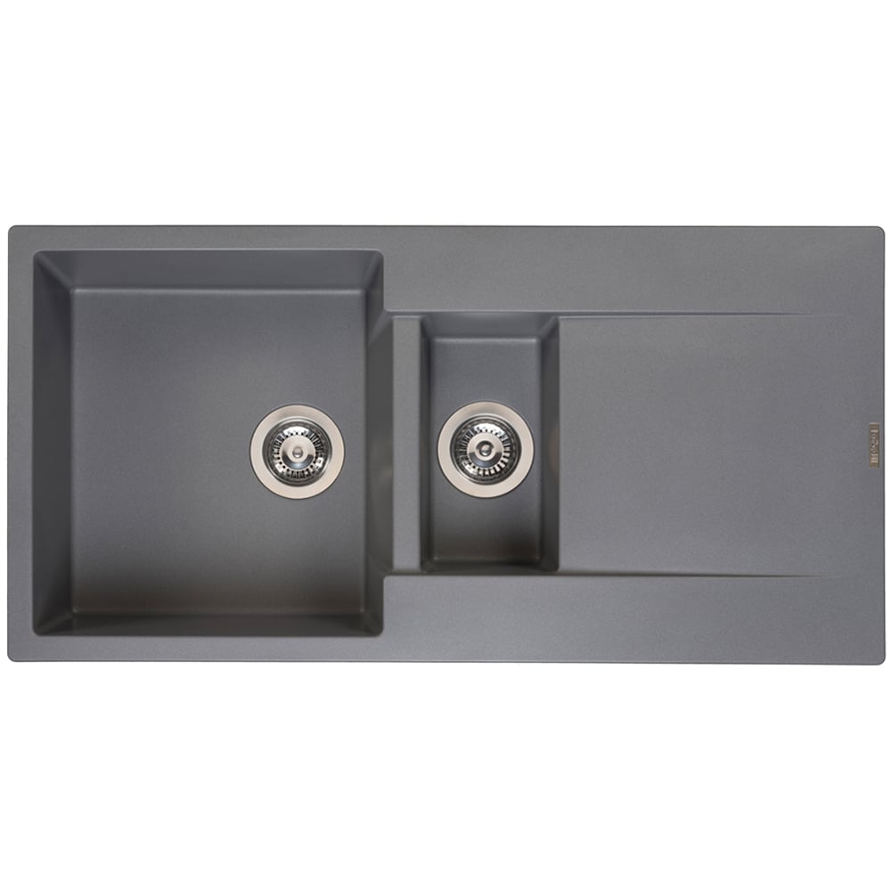 Reginox Amsterdam 15 GS Grey Silvery 1.5 Bowl Granite Sink 500 x 1000mm Image 1