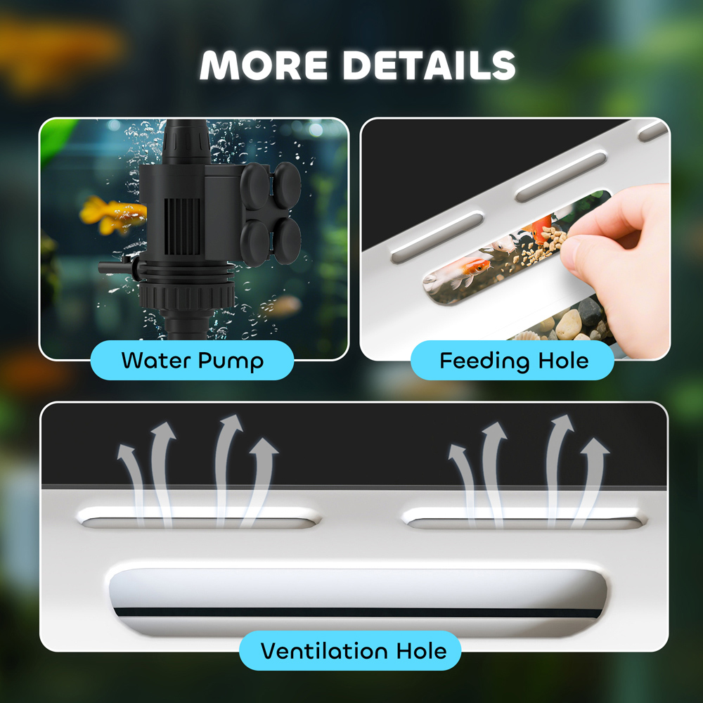 PawHut 27L Glass Fish Tank with Filter System Image 4