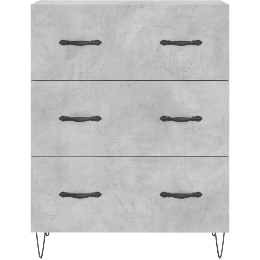 vidaXL 2 Door 3 Drawer Concrete Grey Highboard Image 8