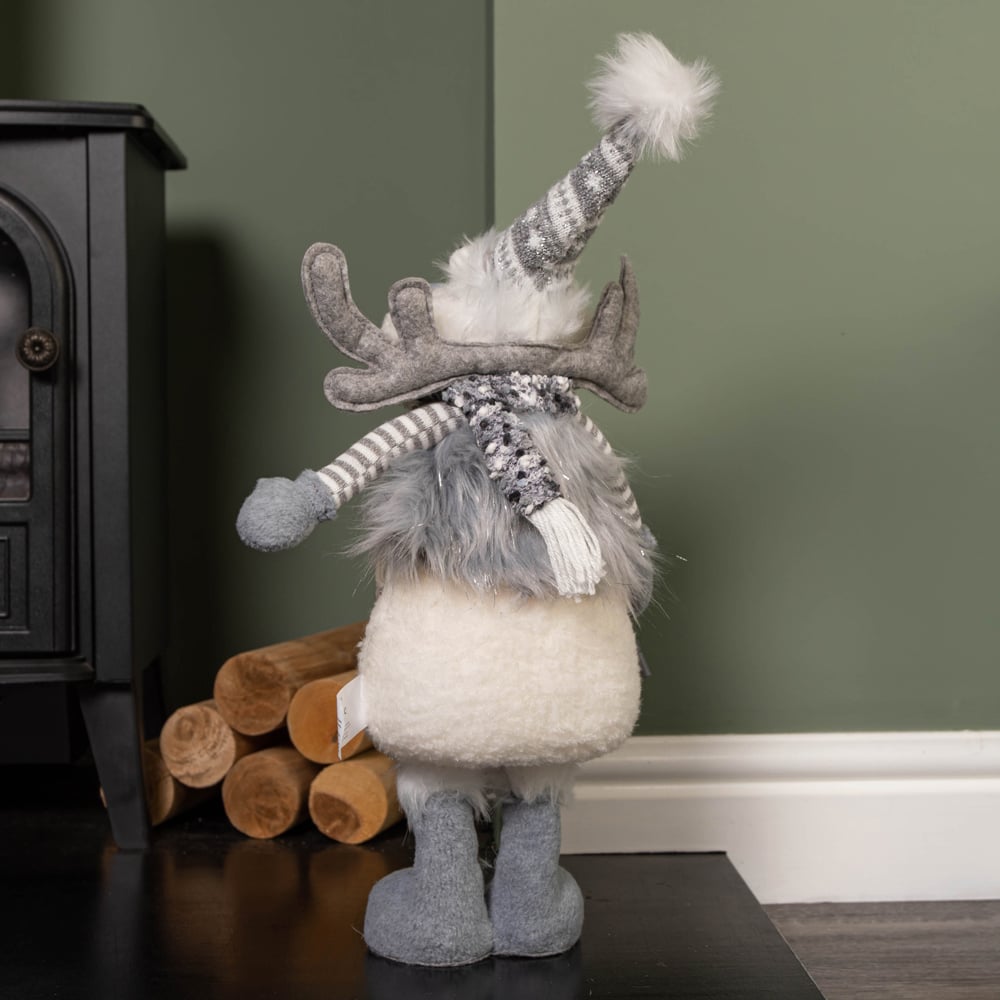 Samuel Alexander Light Up Grey Standing Reindeer Christmas Decoration Image 5