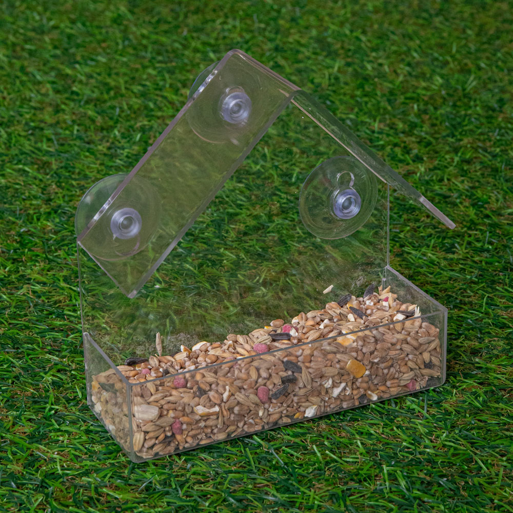 Samuel Alexander Plastic Window Wild Bird Seed Feeder Box Image 6
