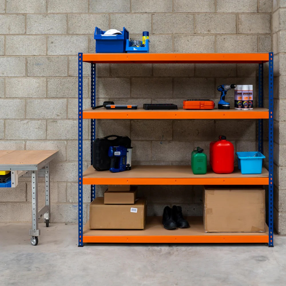 Monster Shop S Rax 4 Shelf Blue and Orange Shelving Unit Image 2