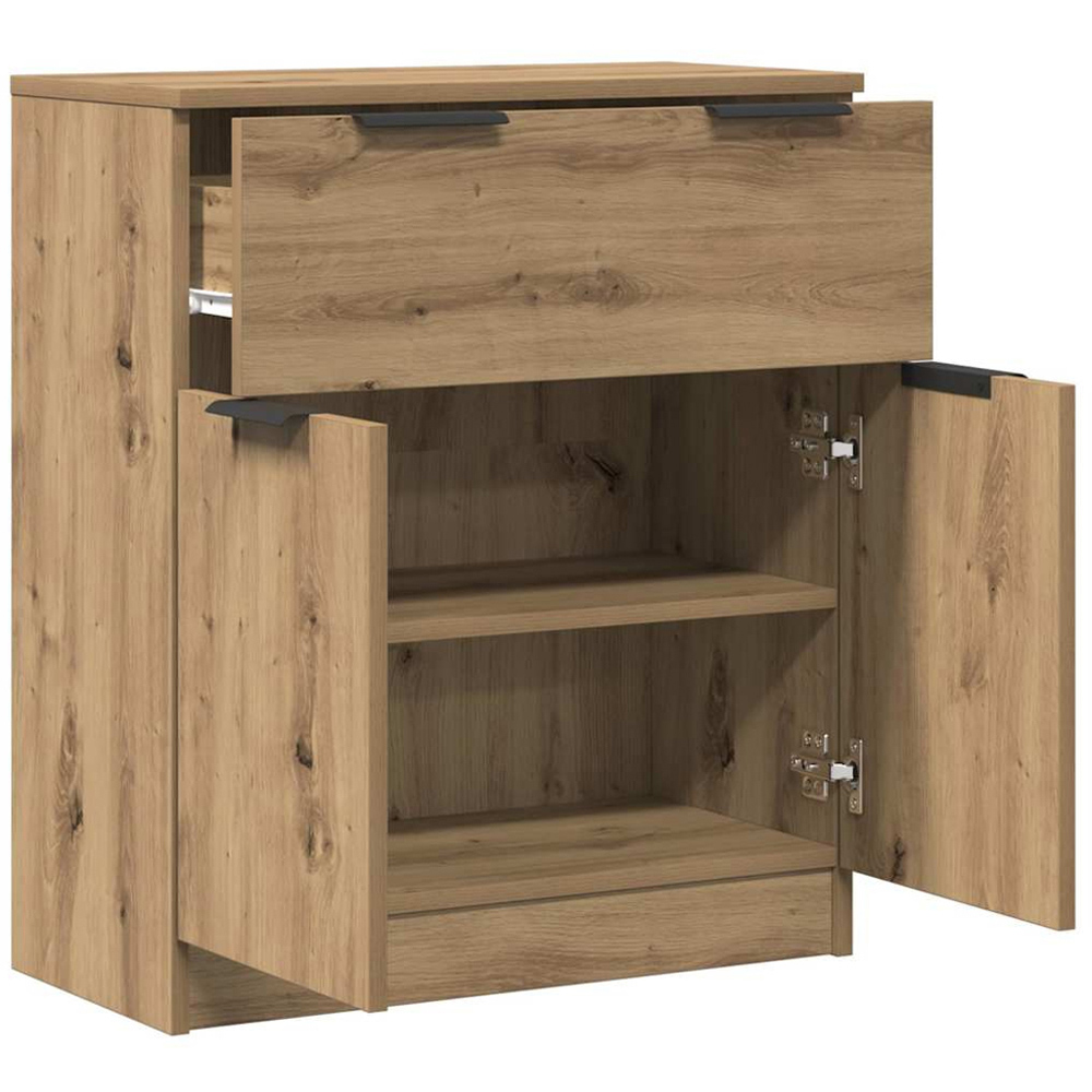 vidaXL 2 Door Single Drawer Artisan Oak Sideboard Image 4