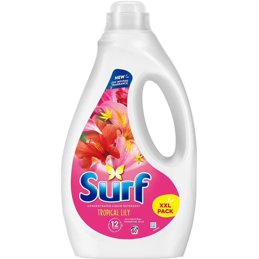 Surf Tropical Lily Laundry Washing Liquid Detergent 60 Washes 1.62L 8 Pack Image 2