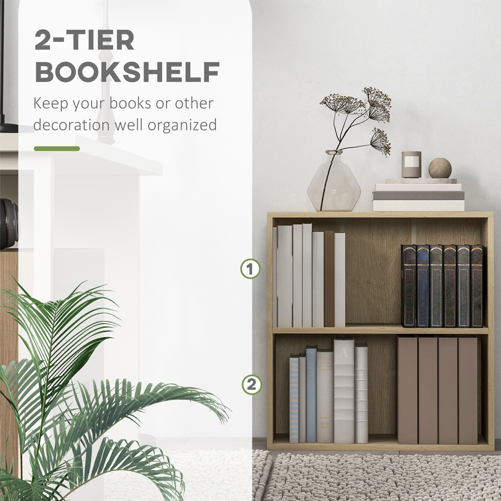 Portland 2 Shelf Natural Bookcase Image 6