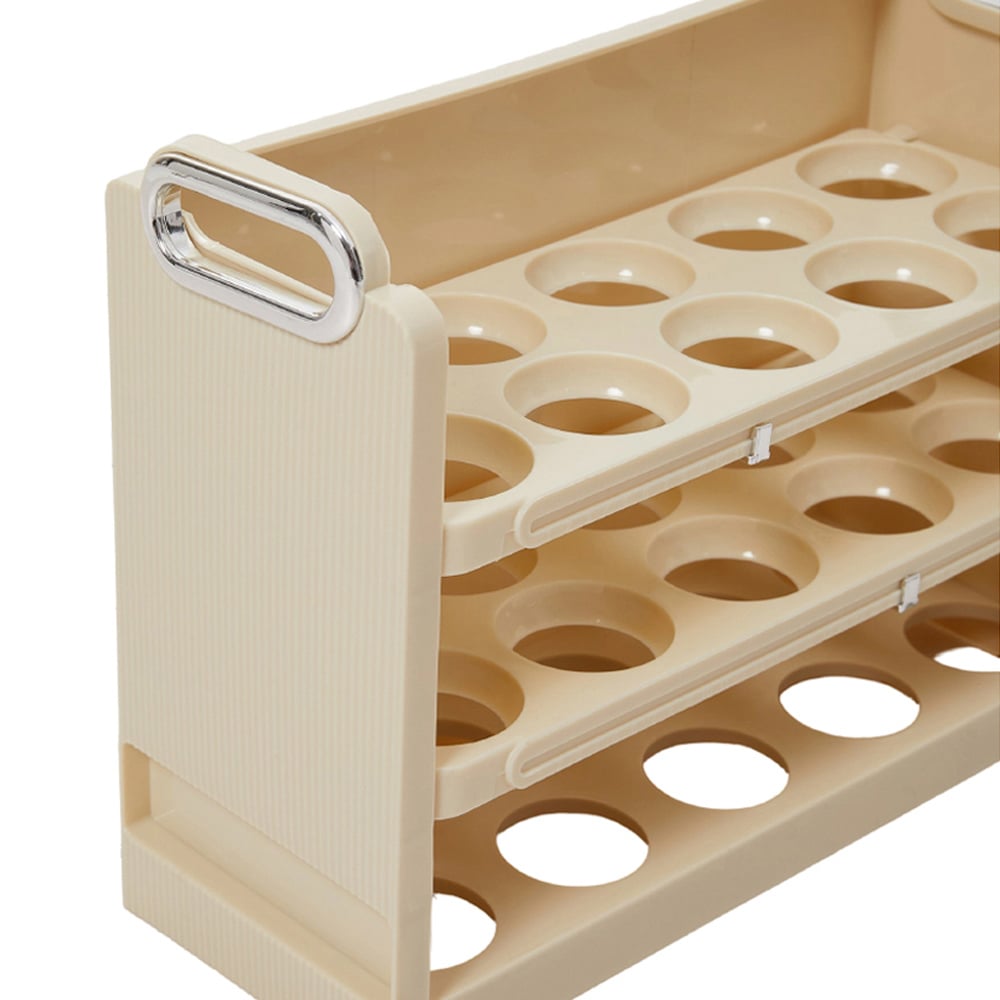 Living and Home Cream 3 Tier 30 Grid Egg Storage Holder Image 6