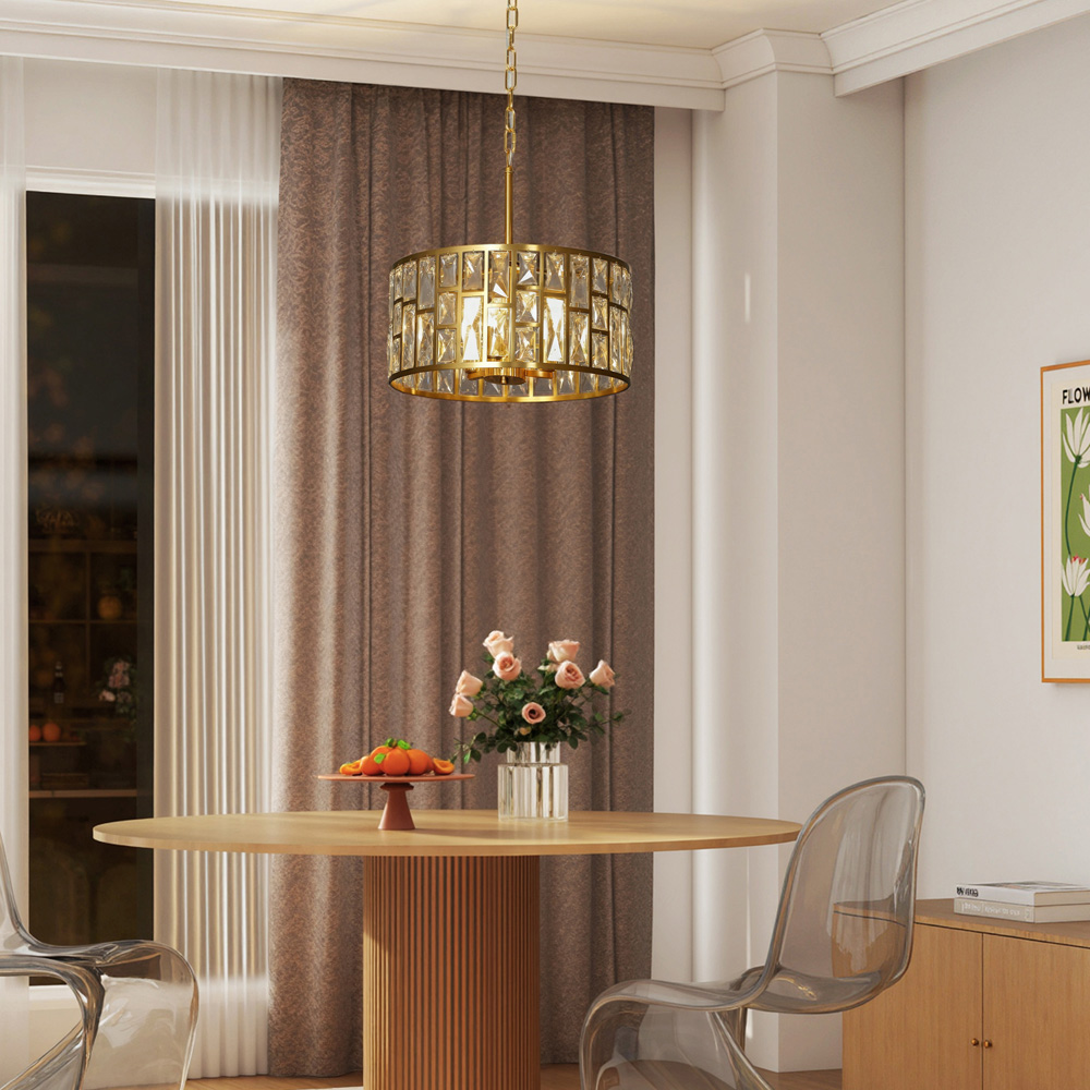 HOMCOM Modern Crystal Chandelier Mount Ceiling Light Image 4