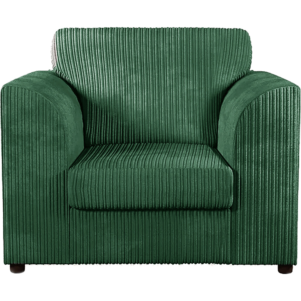 Luxor 6 Seater Green Jumbo Cord Scatter Back Sofa Suite Image 4