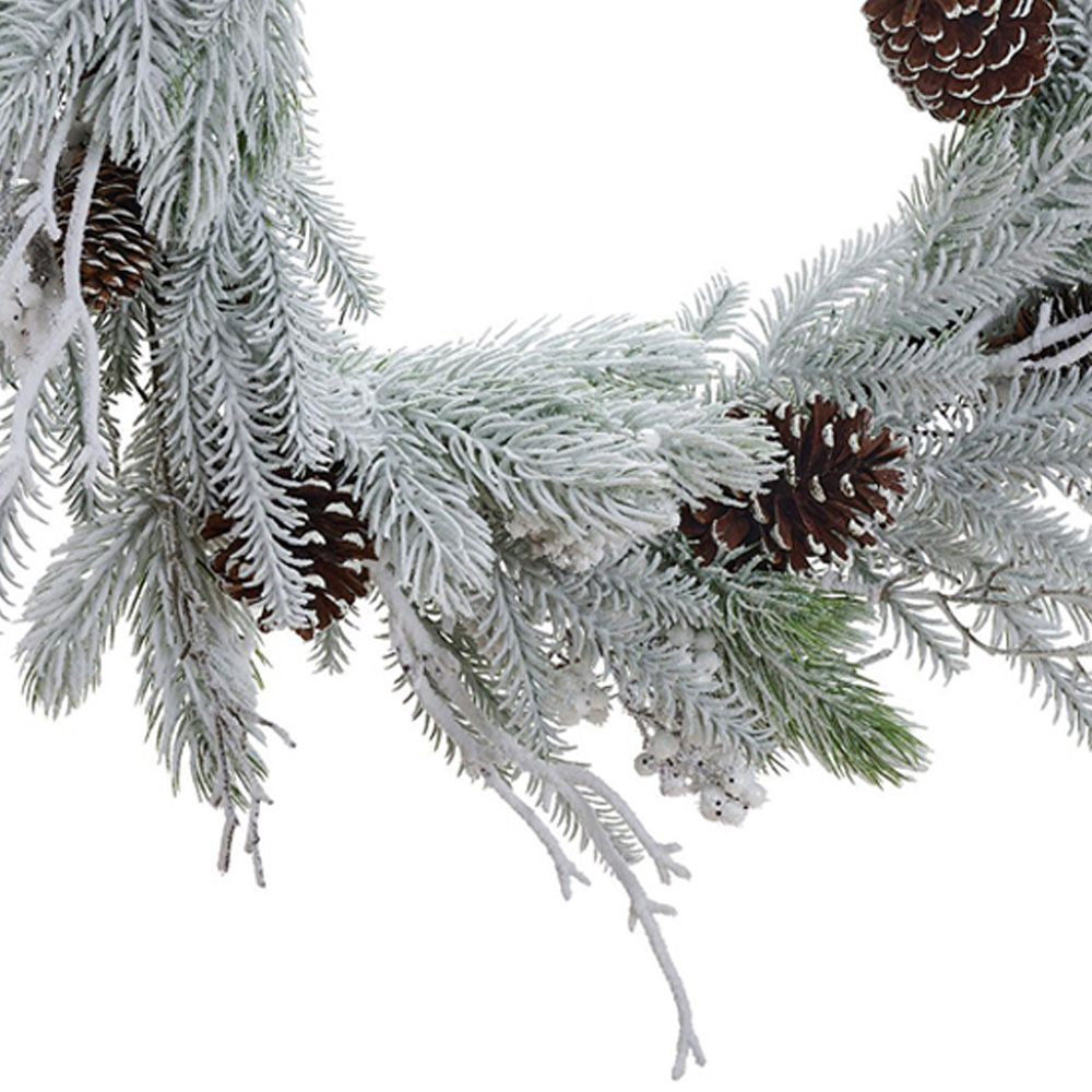The Christmas Gift Co Snow Pinecone Wreath 66cm Image 3