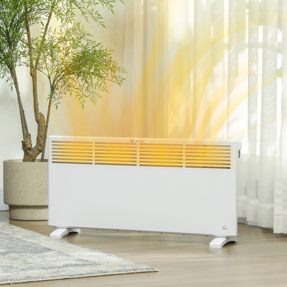 HOMCOM White Electric Panel Heater 2000W Image 2