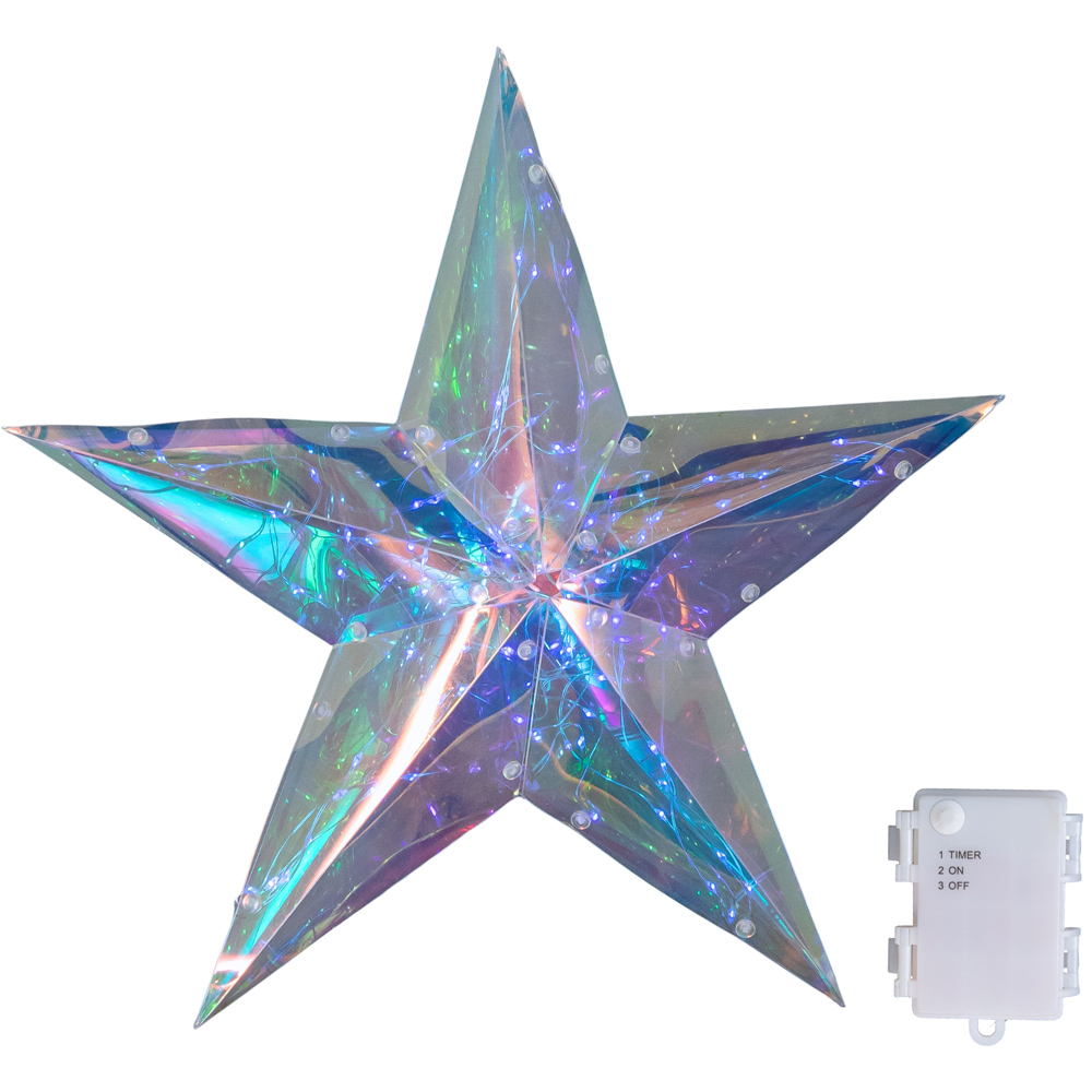 Samuel Alexander 100 White LED Battery Operated Light-Up Hanging Christmas Dreamlight Star 36cm Image 9