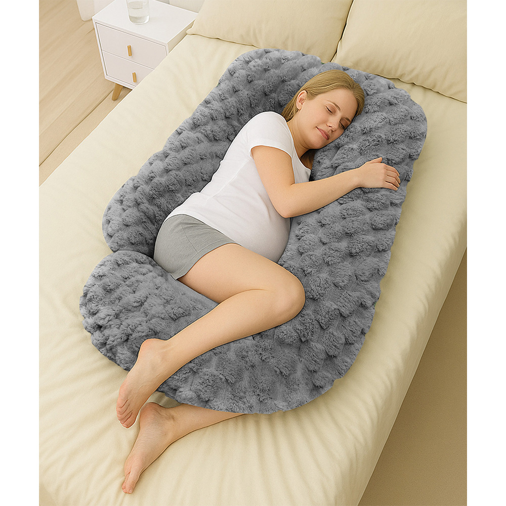 Velosso Silver Chunky Popcorn Maternity Pillow 135 x 75cm Image 2