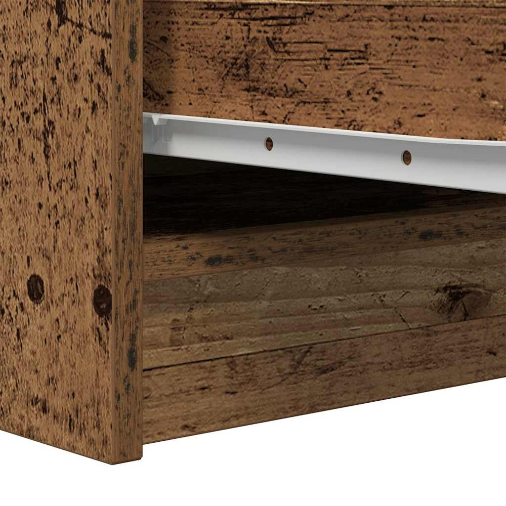 vidaXL 3 Drawer Old Wood Slim Sideboard Image 8