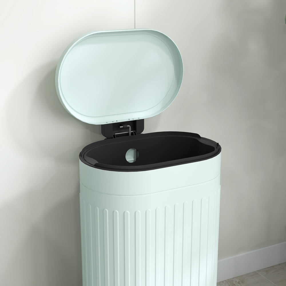 HOMCOM Light Green Metal Pedal Bin with Soft Close Lid 30L Image 3