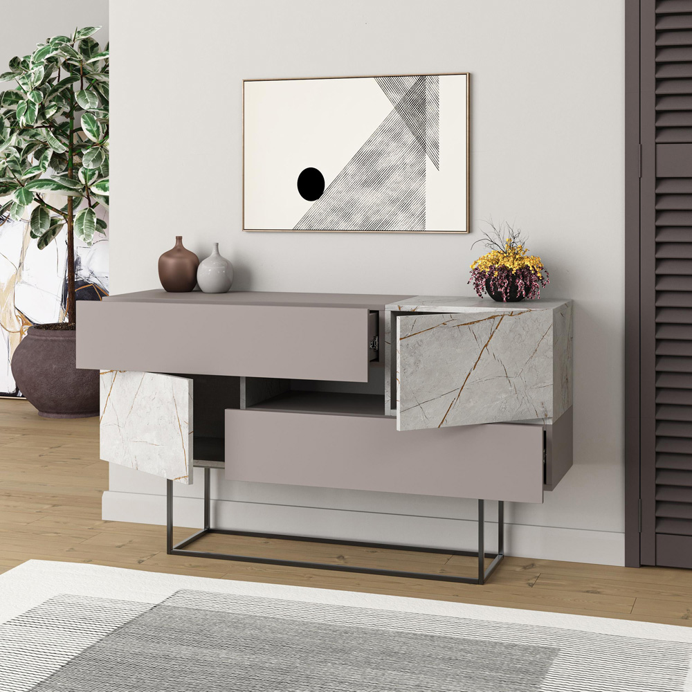 Decortie Eros 4 Door Light Mocha Console Table Image 4