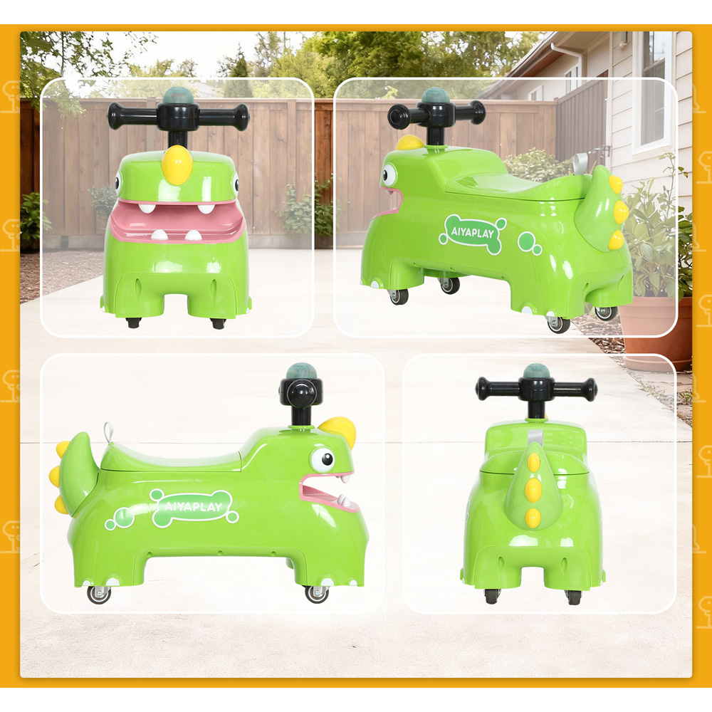 Tommy Toys AIYAPLAY Kids Green Dinosaur Shape Ride On Car Toddler Walker Image 4