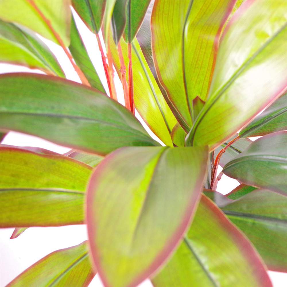 Leaf Realistic Dracaena Tropical Artificial Plant with Copper Metal Plater 100cm Image 3