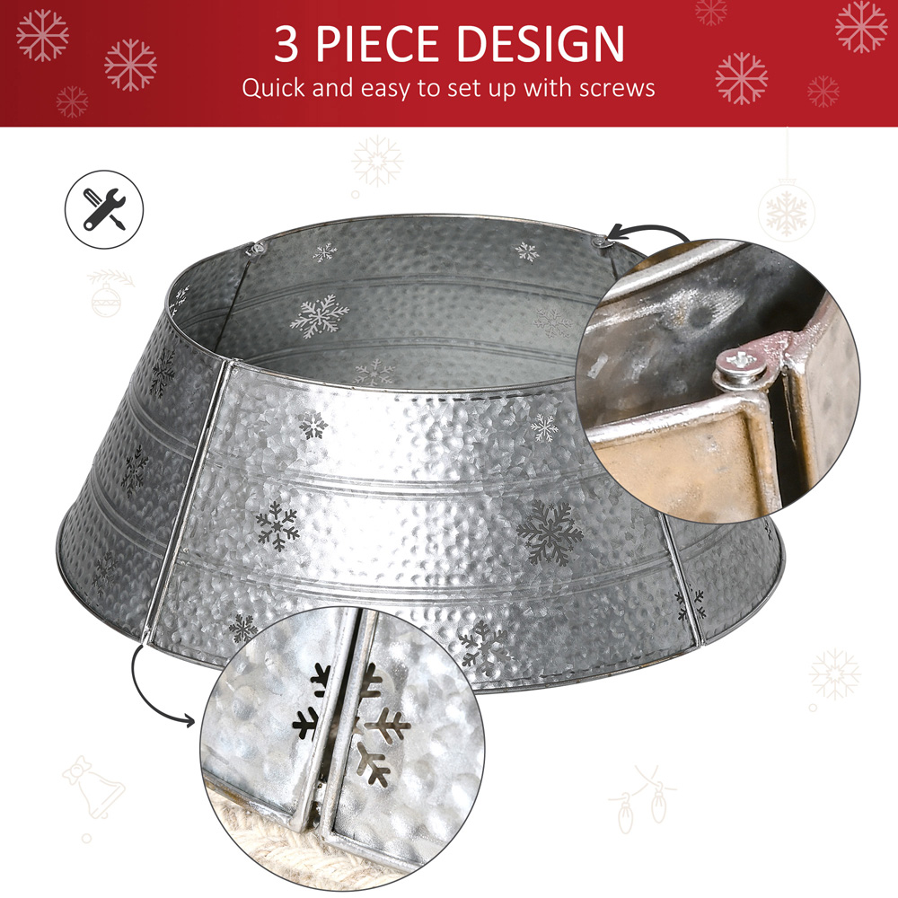Everglow Silver Hollow Snowflake Pattern Christmas Tree Collar 66cm Image 6