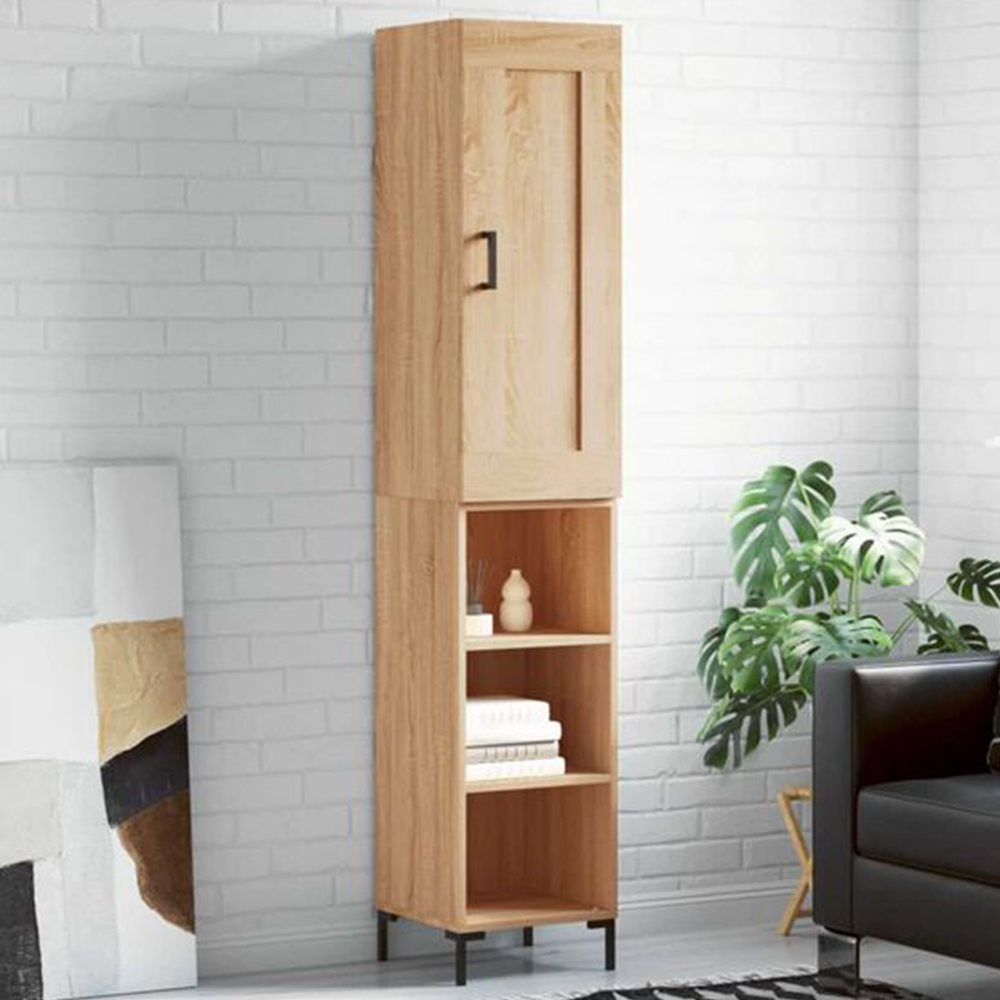 vidaXL Single Door 3 Shelf Sonoma Oak Highboard Image 1