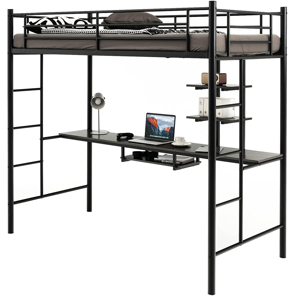 Costway Single Black High Sleeper Image 2