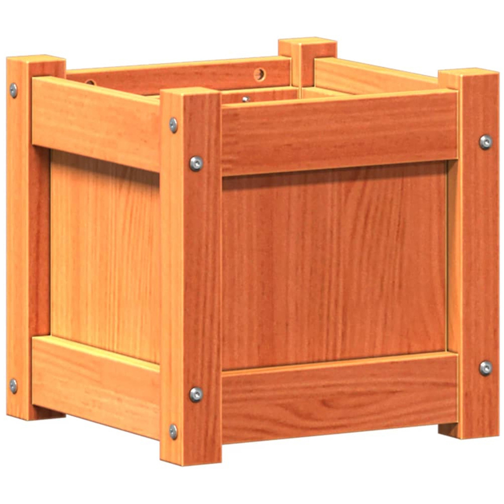 vidaXL Brown Solid Pine Wood Garden Planter 31 x 31 x 31cm 2 Pack Image 1