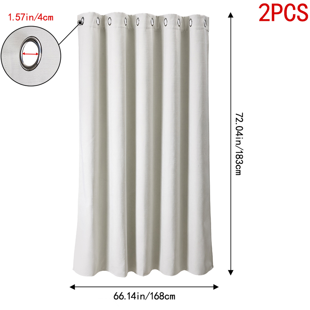 Living and Home Solid Beige White Blackout Chenille Curtains 168 x 183cm Image 9