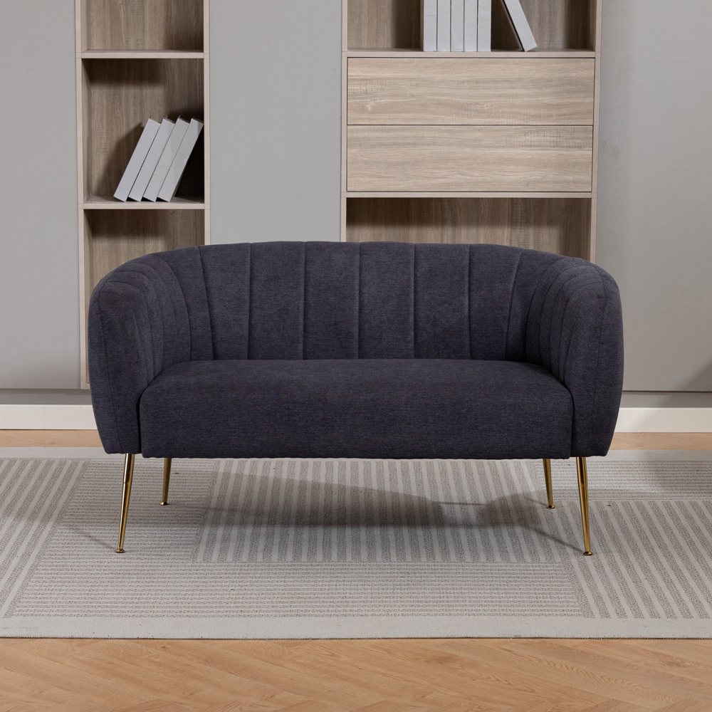 Artemis Home Stanton 2 Seater Charcoal Grey Fabric Shell Accent Sofa Image 3