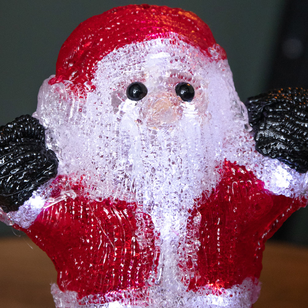 Samuel Alexander Cool White LED Light Up Ice Santa Christmas Decoration 16cm Image 3