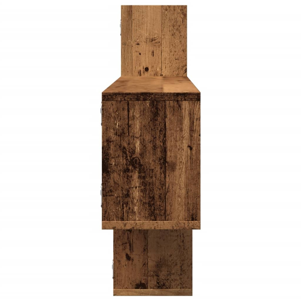 vidaXL 4 Shelf Old Wood Floating Wall Shelf Image 4