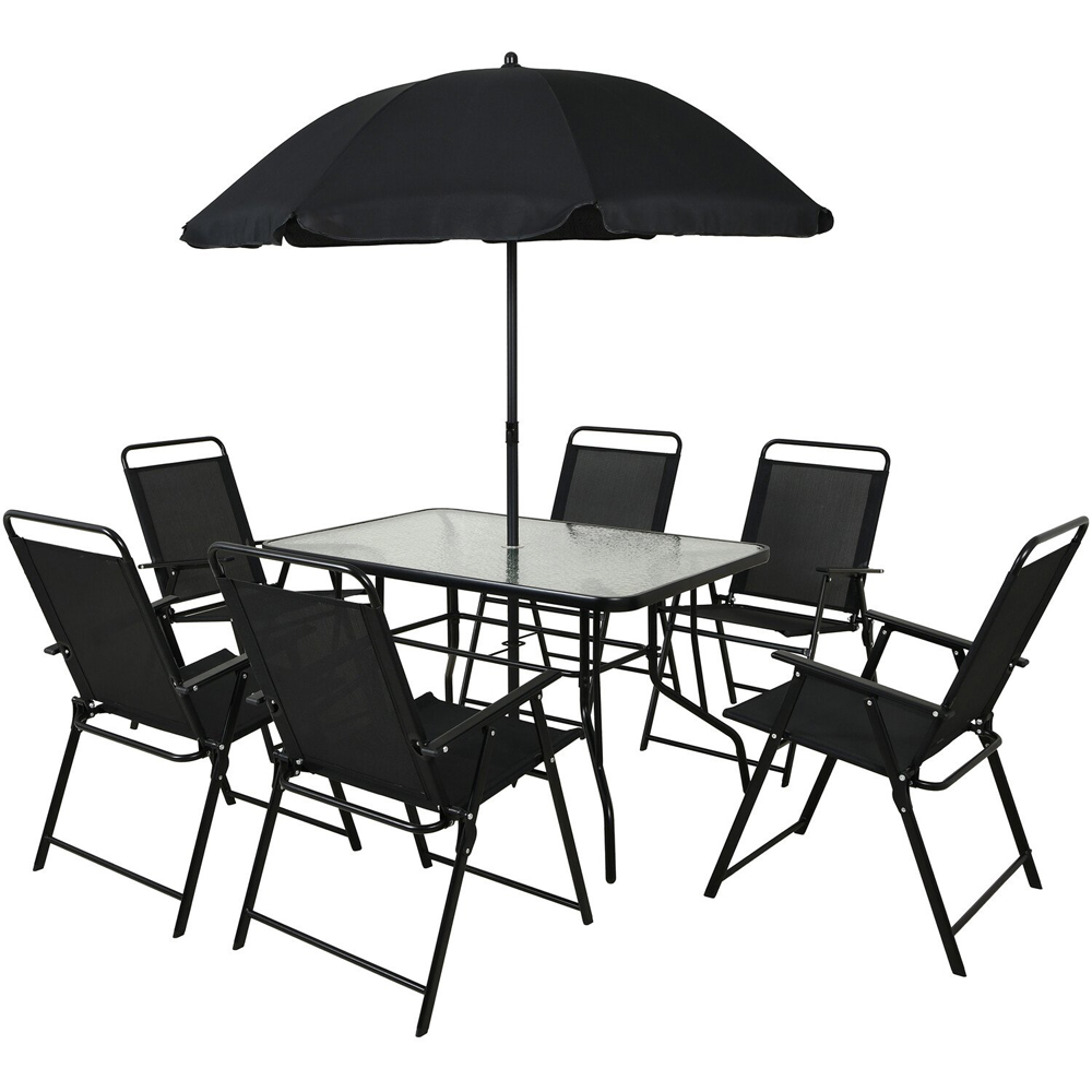 Arosa 6 Seater Dining Table and Chair Set - Black Image 2