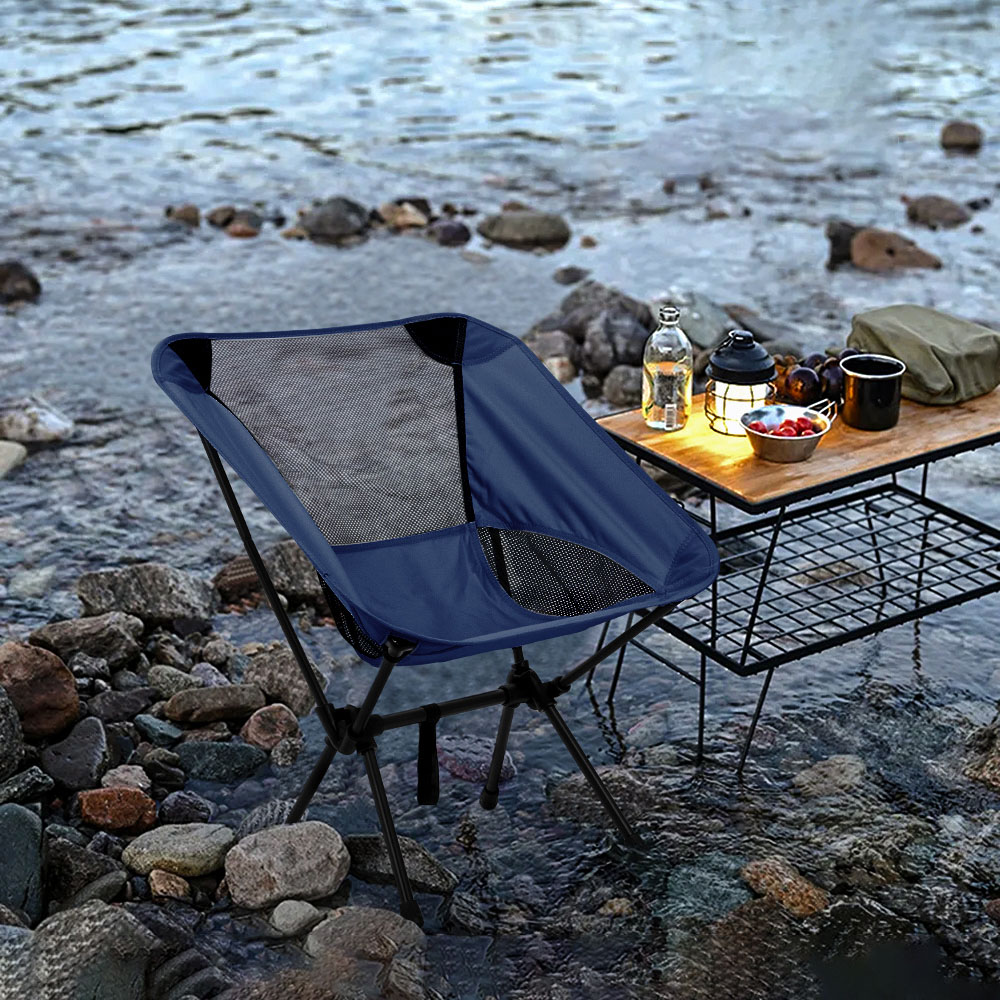Living and Home Blue Breathable Mesh Foldable Camping Chair Image 7