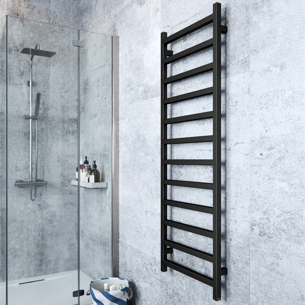Terma Simple One Heban Black Electric Towel Rail 1440 x 500mm Image 2