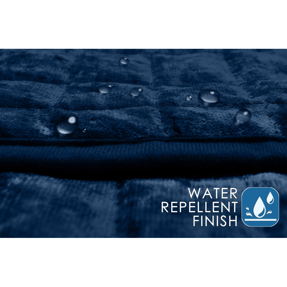 Homerepublic Navy Crushed Velvet Water-Repellent Sofa Chair Protector Image 4