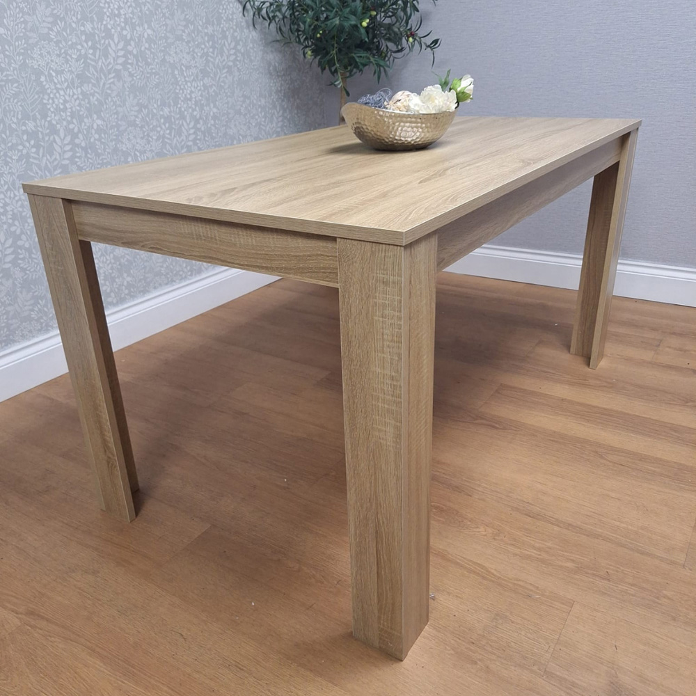 Portland Rocco 6 Seater Velvet Dining Set Wooden Oak Effect and Grey Image 3