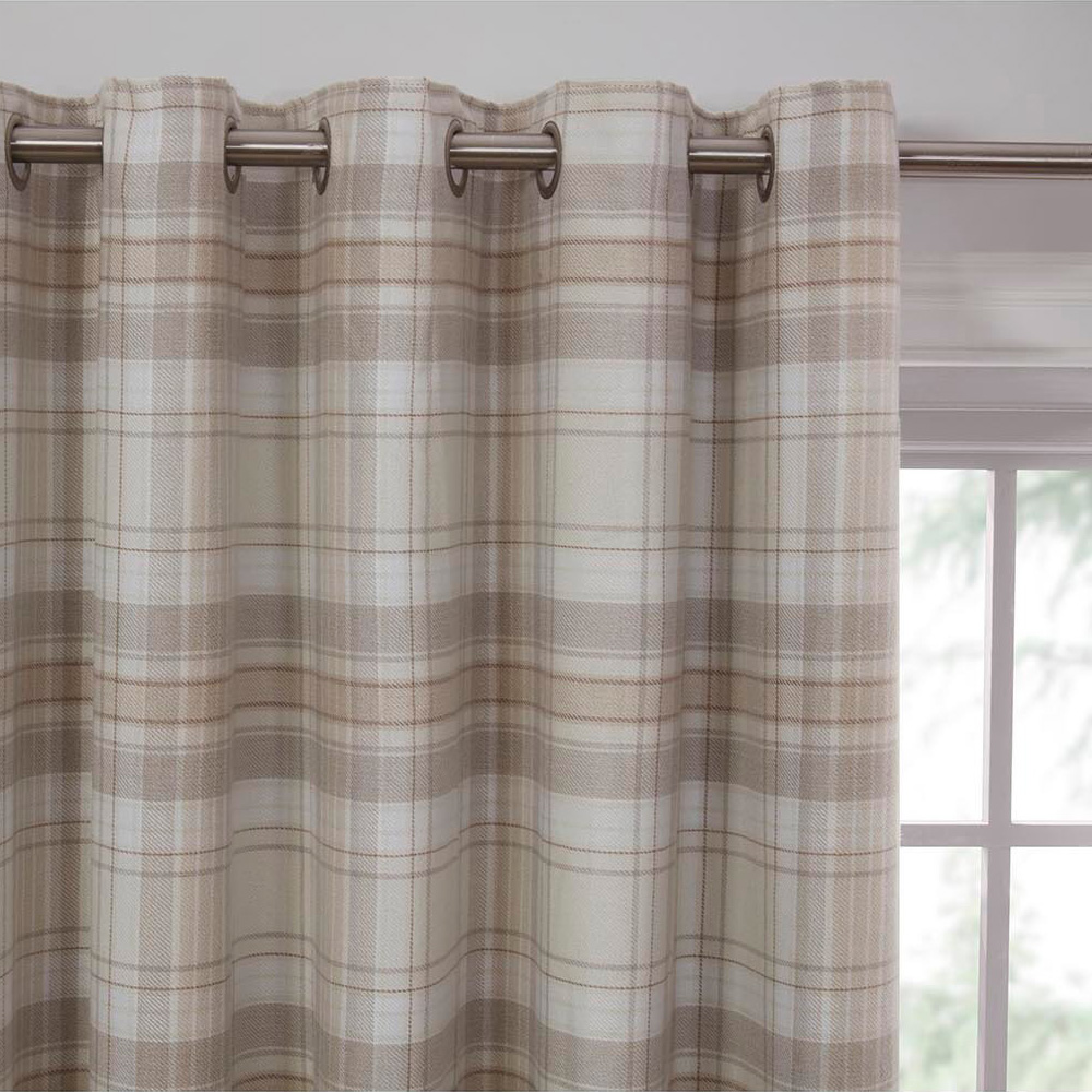 Divante Hatfield Natural Check Blackout Curtains 167 x 137cm Image 6