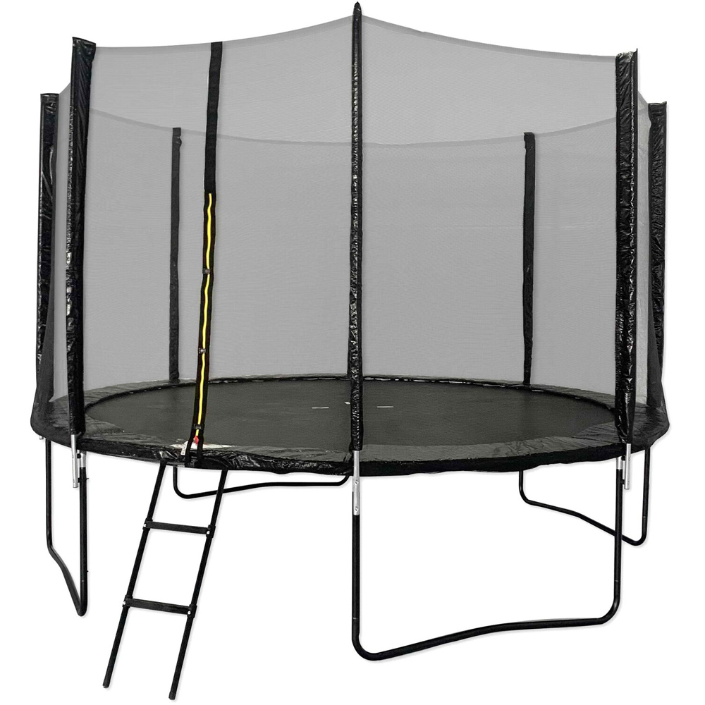 Trampoline Warehouse 12ft Black Trampoline with Safety Enclosure Net Image 1