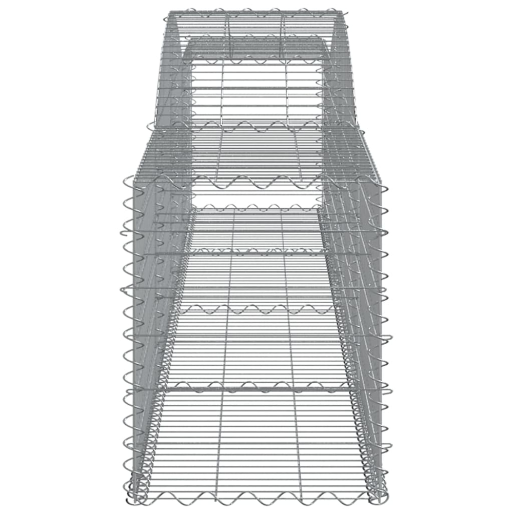 vidaXL Silver Galvanised Iron Arched Gabion Basket 400 x 50 x 60/80cm 4 Pack Image 3