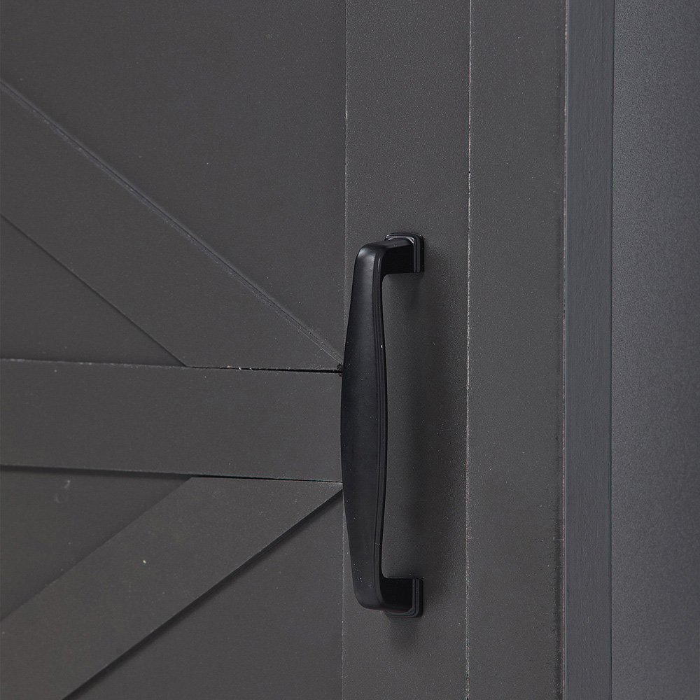 Living and Home Single Door Single Shelf Grey Bedside Table Image 6