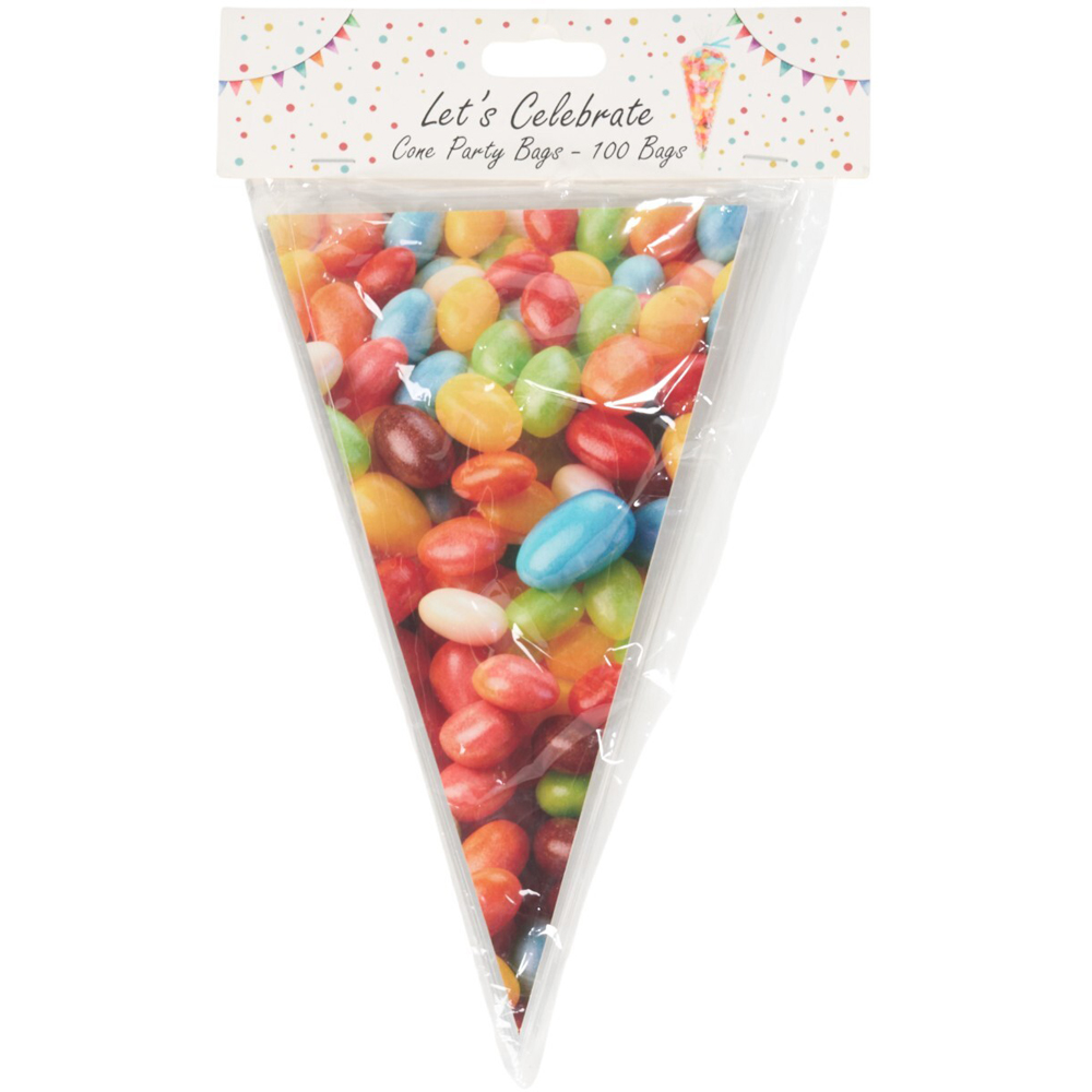 Pack of 100 Cone Party Bags Image 3