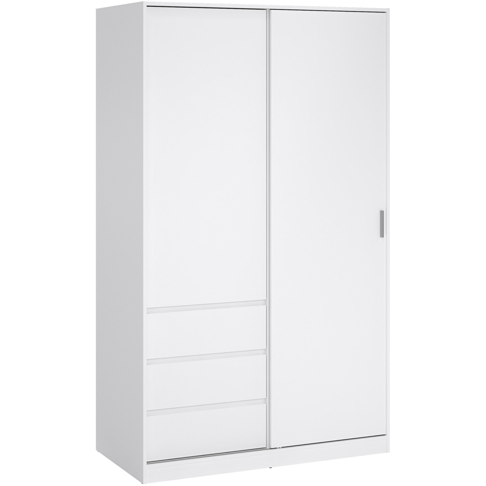 Florence 2 Door 3 Drawer White High Gloss Sliding Wardrobe Image 2