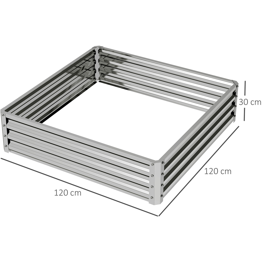Outsunny Light Silver Tone Metal Raised Garden Bed 120 x 120cm Image 9