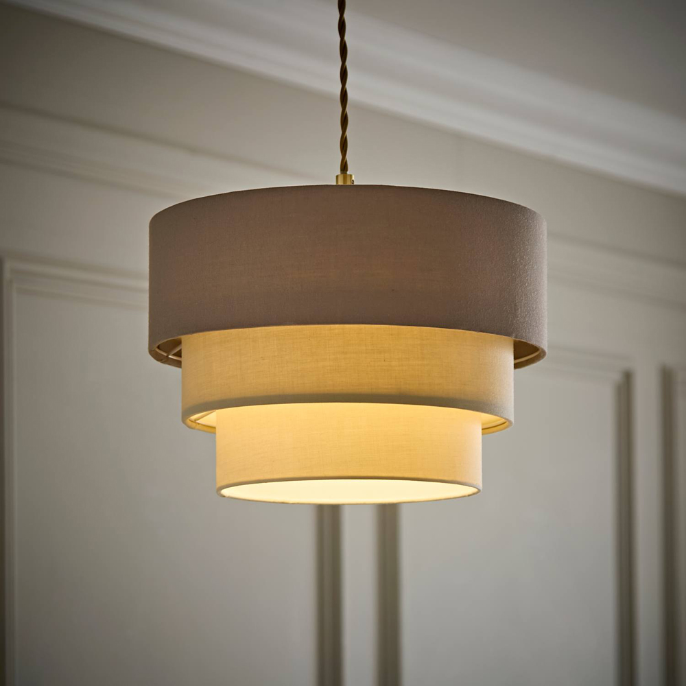 ValueLights Aztec 3 Tier Beige Fabric Easy Fit Ceiling Pendant Lamp Shade 30cm Image 6