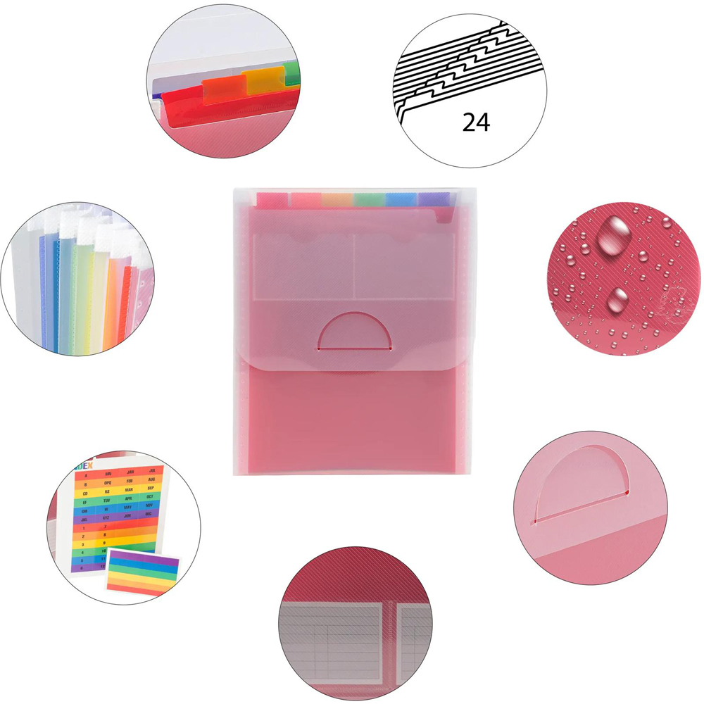 Exacompta Crystal 6 Compartment Polypropylene Vertical Expanding File 5 Pack Image 6
