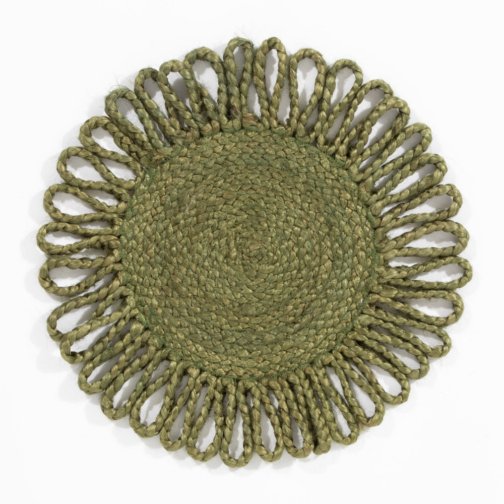 Thames Olive Green Jute Placemat Set of 2 Image 2