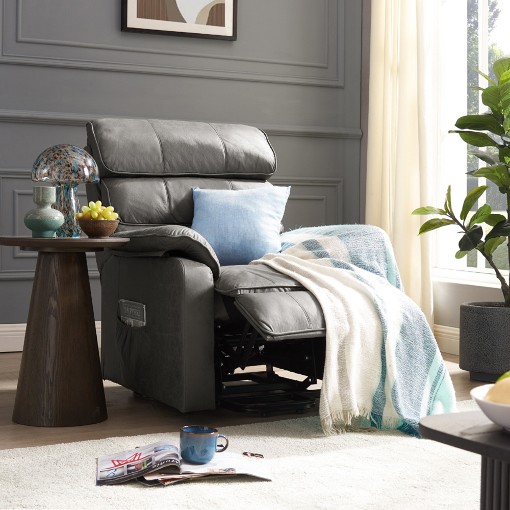 Home Detail Blair Dark Grey Electric Recliner Chair Image 6