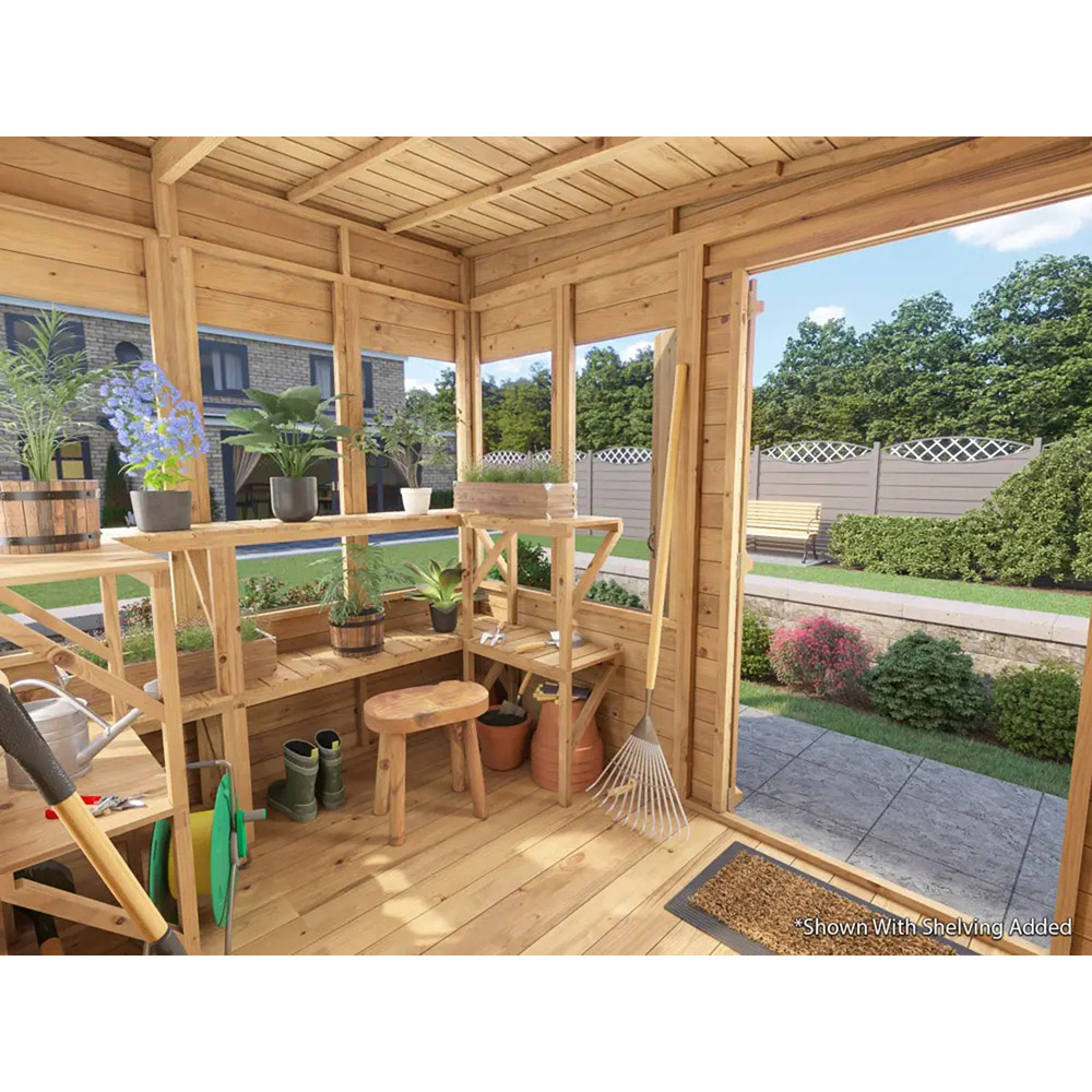 Dunster House Overlord 6 x 8ft Modular Brown Superfelt Pent Potting Shed Image 4