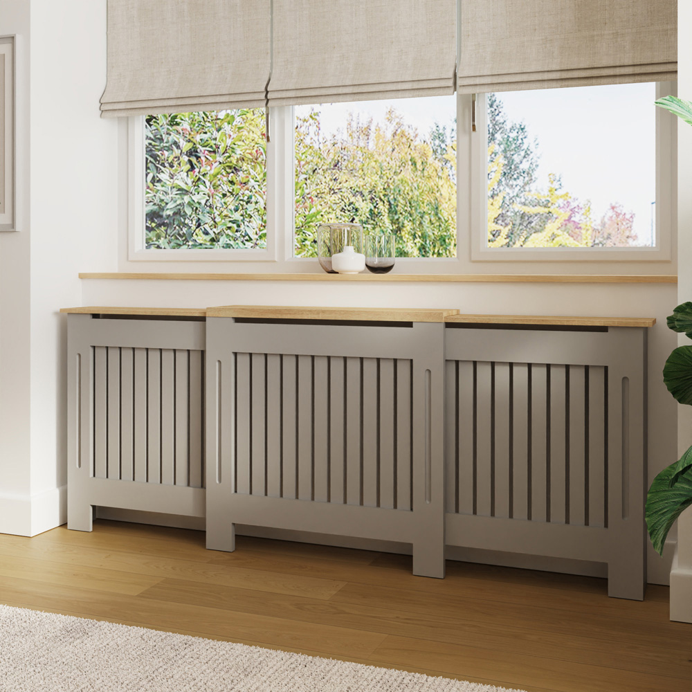 GFW Longslow Grey Adjustable Radiator Cover Image 2